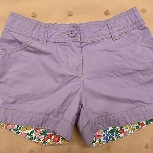 Mini Boden Purple Floral Trim Shorts
